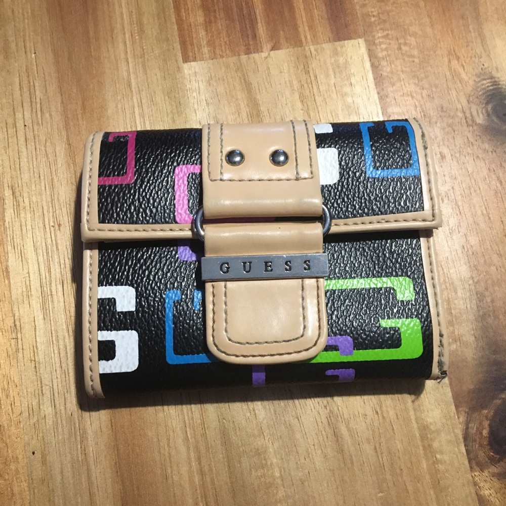 Guess Wallet- Black With G Logos